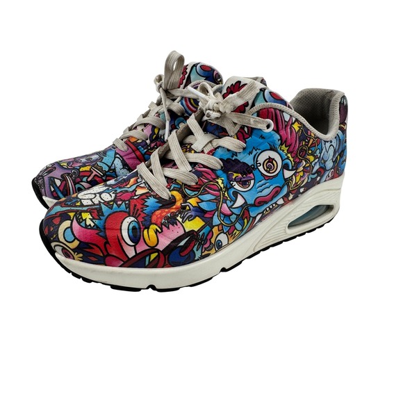 Skechers x Vexx Uno Process Sneakers Mens 9 Street Art Doodle graffiti